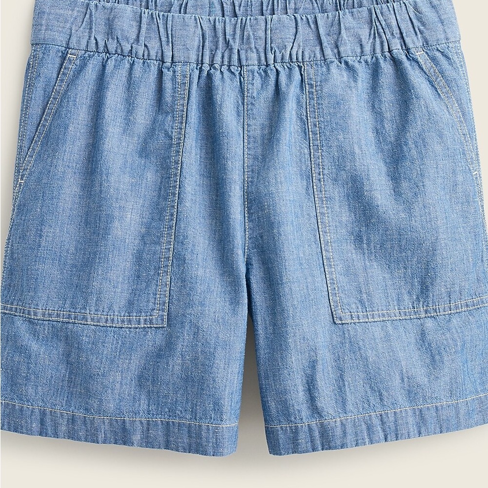 Denim Blue Women's Shorts Pull-on chambray camp short